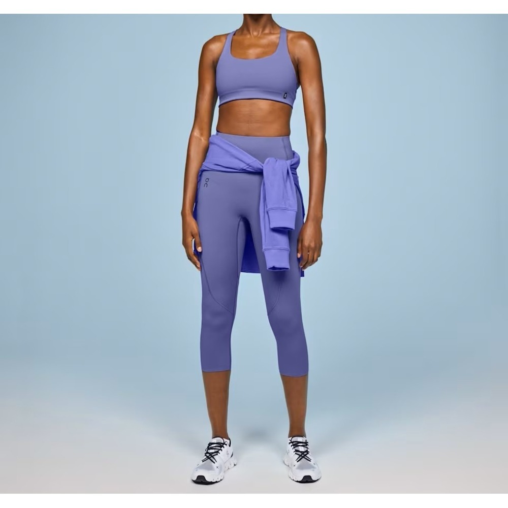 On Running Movement 3/4 Tights EUC Blueberry Purple Blue High Waisted Leggings L